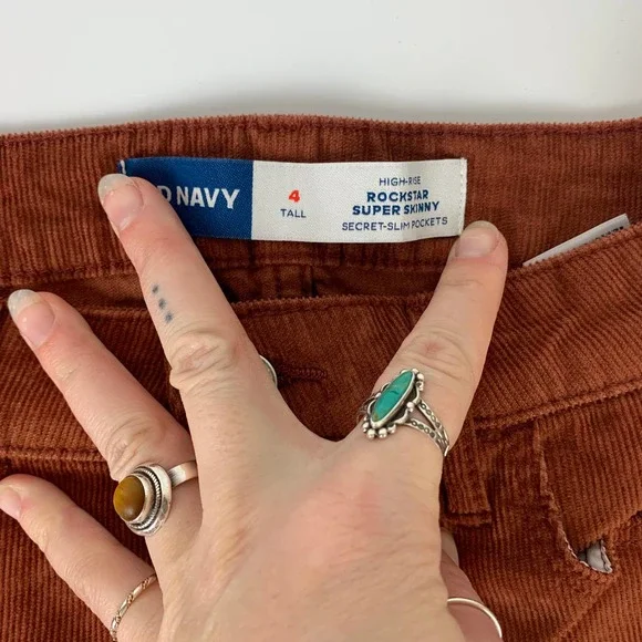 SOLD Old Navy Brown Rockstar Super Skinny High Rise Jeans Size 4 Tall 30" Inseam - Picture 3 of 8